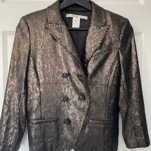 DIANE VON FURSTENBERG BLAZER GRAY METALLIC SIZE 0